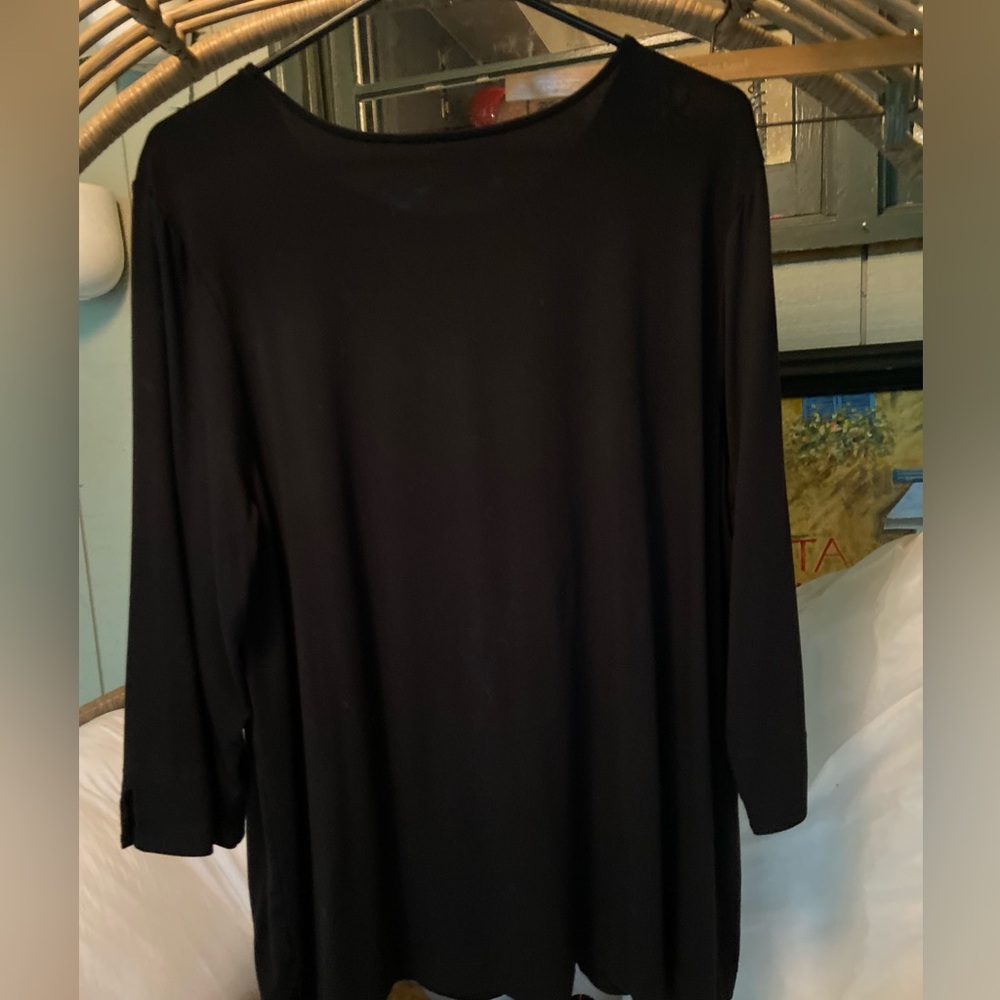 J. Jill Black Scoop Neck Long Sleeve Tee